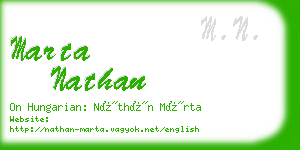 marta nathan business card